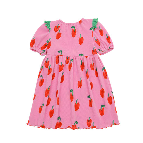 [바로배송] Heart apple pleats dress